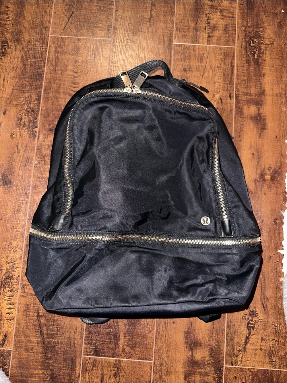 lululemon athletica City Adventurer Black Backpack with Gold hardware